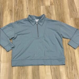 NWOT time and true light Blue Quarter-Zip Pullover